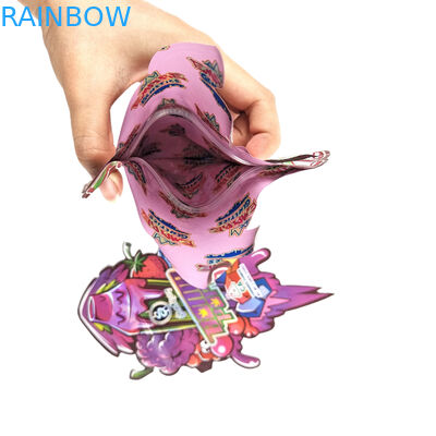 Túi chống mùi đặc biệt có hình dạng không đều với Ziplock Custom28g 14g 7g 3.5g Die Cut Snack Food Packaging Mylar Bag