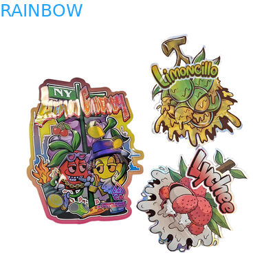 Hình Mylar túi với logo tùy chỉnh in không đều Holograph Ziplock mùi chống mùi 3.5g 7g 14g 28g túi đồ ăn nhẹ