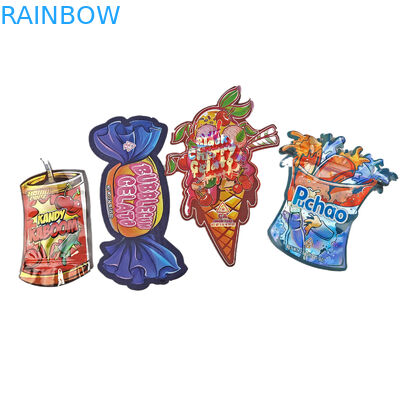 Nhập khẩu 3.5g Custom Die Cut Ziplock Bags For Food Packaging Hỗn hợp không mùi hình dạng ăn uống