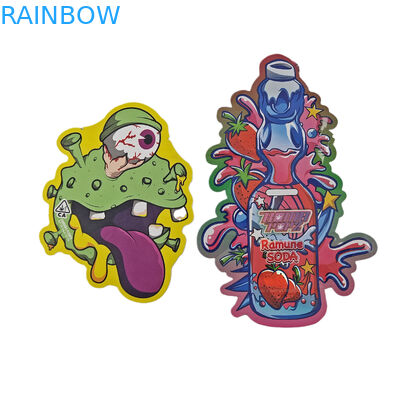 Bao bì hình dạng không đều Thiết kế tùy chỉnh với Ziplock Holograph Foil 3.5g Hume Proof Die Cut Mylar Bags