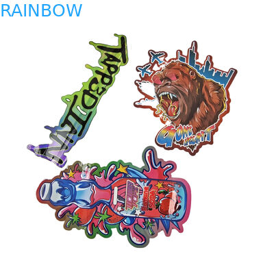 Bao bì hình dạng không đều Thiết kế tùy chỉnh với Ziplock Holograph Foil 3.5g Hume Proof Die Cut Mylar Bags