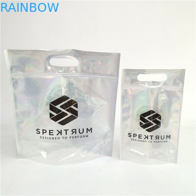 Logo tùy chỉnh Zip khóa túi phẳng phim holographic Mini Mylar Three Side Seal