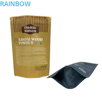 Kraft giấy nâu túi đồ ăn nhẹ đóng gói đứng lên túi đáy phẳng với khóa khóa