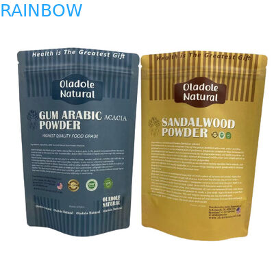 Kraft giấy nâu túi đồ ăn nhẹ đóng gói đứng lên túi đáy phẳng với khóa khóa
