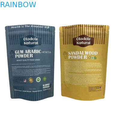 Kraft giấy nâu túi đồ ăn nhẹ đóng gói đứng lên túi đáy phẳng với khóa khóa