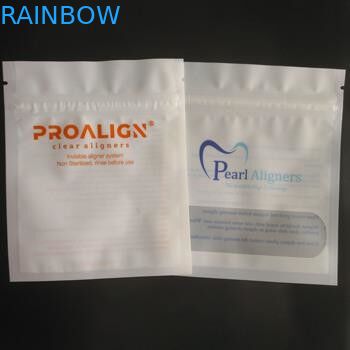 Nhập gói Mylar đóng kín ba mặt bán lẻ tái chế răng Aligner cho chăm sóc răng với Zipper