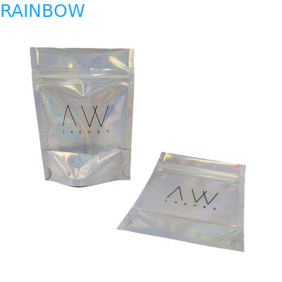 Thẻ đồ chơi: Holographic Aluminum Foil Clear Front Zipper Mylar Bags