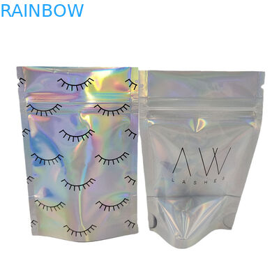 Thẻ đồ chơi: Holographic Aluminum Foil Clear Front Zipper Mylar Bags
