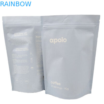 bán nóng cuCstom in Eco Friendly tái đóng túi giấy Kraft cho bột protein cà phê