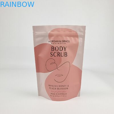 Logo in tùy chỉnh Lông nhôm Mylar Stand Up Pouch 50g 100g 200g 500g Body Salt Scrub Packaging Bag