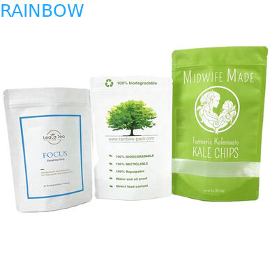 Túi giấy kraft phân hủy sinh học thân thiện với môi trường túi khóa zip túi đóng gói thực phẩm túi giấy với cửa sổ