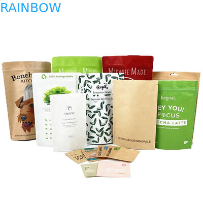Eco Friendly Logo tùy chỉnh 100g 250g Tea Coffee Bag Bag Packaging Bag Kraft giấy tái chế Stand up pouch