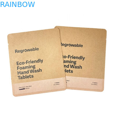 Logo tùy chỉnh 100% giấy kraft phân hủy sinh học Thẻ đóng lại cho thực phẩm Bột hạt ăn uống Bao bì túi trà mỏng rỗng