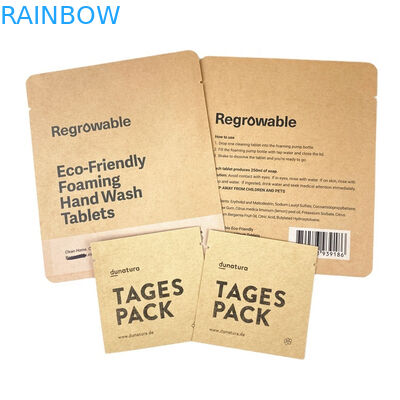 Thẻ thực phẩm tùy chỉnh PLA Brown Kraft Paper Bags For Mangoes Powder Food Pet Treats Edible Packaging Bag Mylar With Zipper