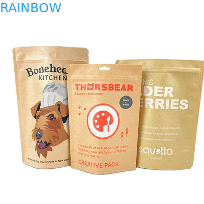 In kỹ thuật số Logo tùy chỉnh túi giấy kraft trắng cho xoài hạt bột thực phẩm vật nuôi giấy chống mùi phân hủy sinh học