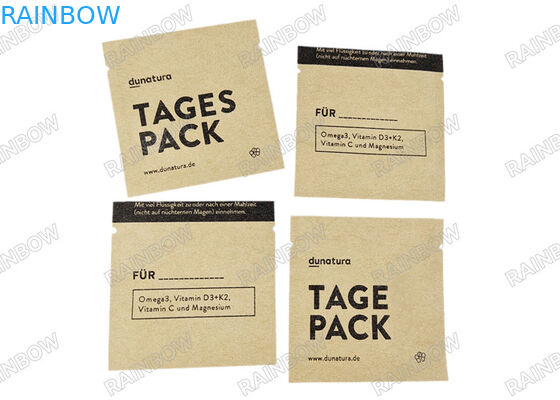 Kraft giấy ba mặt niêm phong túi Biodegradable pouch cho viên thuốc