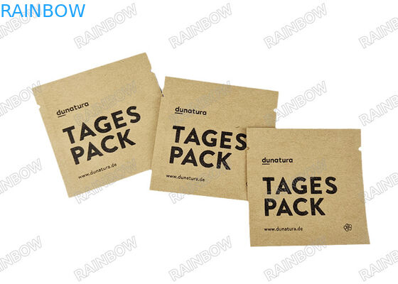 Kraft giấy ba mặt niêm phong túi Biodegradable pouch cho viên thuốc