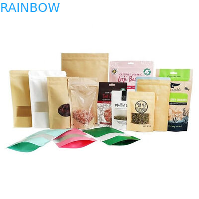Giá bán buôn Thẻ giấy kraft trắng cho quả xoài bột xoài thực phẩm vật nuôi Biodegradable Zipper Smellproof Paper Packaging B