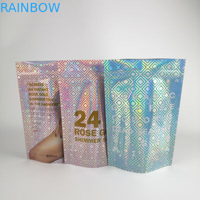 Chất in tùy chỉnh có thể khóa lại Zip Lock Stand Up Bag Bath Salt Packaging Bags Holographic