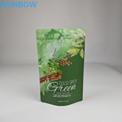 Thẻ in tùy chỉnh túi nhựa đứng lên có thể đóng lại chống ẩm 250g túi đóng chai