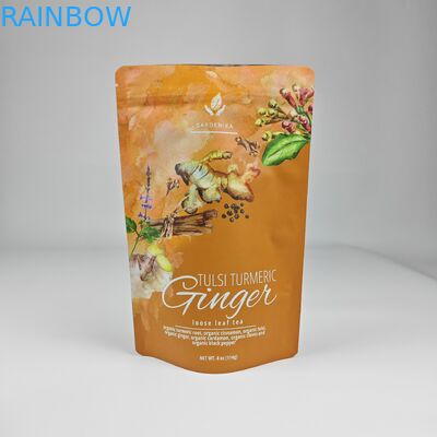 Thẻ in tùy chỉnh túi nhựa đứng lên có thể đóng lại chống ẩm 250g túi đóng chai