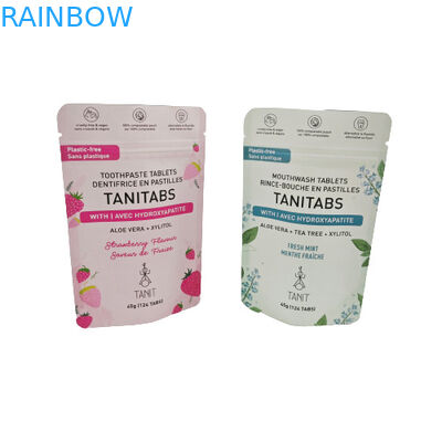 Túi Kraft compostable thân thiện với môi trường với khóa lại cho gói bột mỹ phẩm