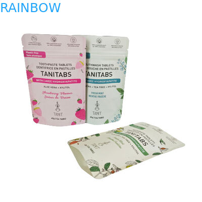 Túi Kraft compostable thân thiện với môi trường với khóa lại cho gói bột mỹ phẩm