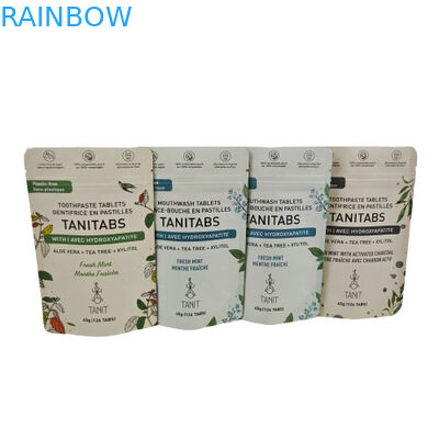 Túi Kraft compostable thân thiện với môi trường với khóa lại cho gói bột mỹ phẩm