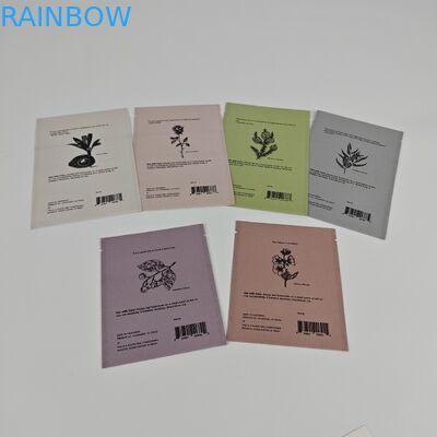 Các mẫu mỹ phẩm Kem da mặt Biodegradable Kraft Pouch Custom Digital Printing Thẻ nhỏ