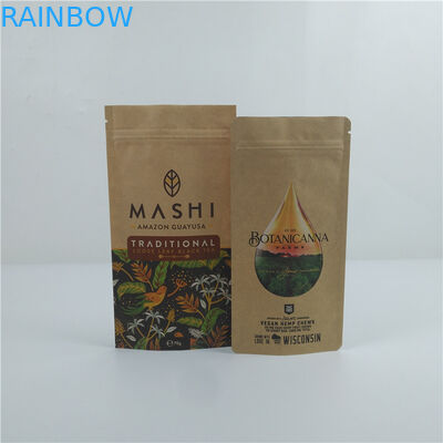 Chiếc túi đứng tự động với niêm phong, niêm phong nhiệt in chất sinh học phân hủy thực phẩm Kraft giấy túi