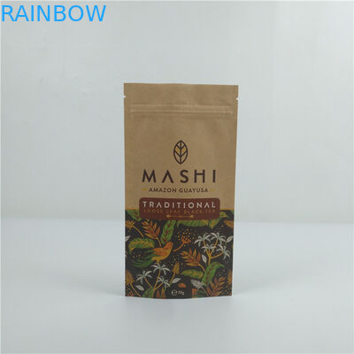 Chiếc túi đứng tự động với niêm phong, niêm phong nhiệt in chất sinh học phân hủy thực phẩm Kraft giấy túi