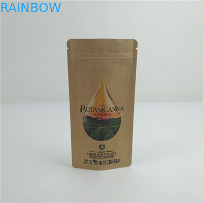 Chiếc túi đứng tự động với niêm phong, niêm phong nhiệt in chất sinh học phân hủy thực phẩm Kraft giấy túi