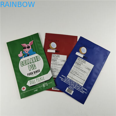 Nhà sản xuất Định dạng tùy chỉnh Lưu trữ túi đồ ăn nhẹ Bao bì Matt nhôm giấy đứng lên túi Ziplock bao bì túi