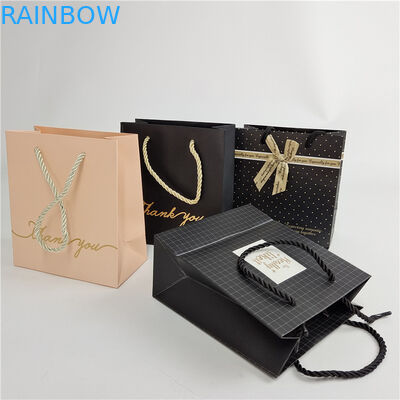 Chất lượng cao tùy chỉnh in kỹ thuật số Logo in túi giấy mua sắm đóng gói trắng 110 gram tái sử dụng