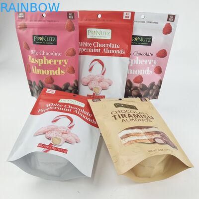 Logo riêng tùy chỉnh Zipper nhựa đứng lên Zip khóa Bao bì túi gói đồ ăn bánh quy