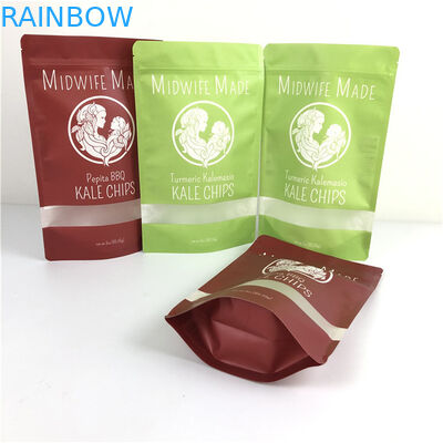 Bao bì thực phẩm in mực Mylar Doypack với cửa sổ thân thiện với môi trường và tùy chỉnh