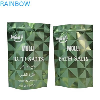 Bao bì nhựa đứng cho túi đựng tẩy tế bào chết, muối tắm, ngâm tự nhiên, túi Mylar có khóa kéo