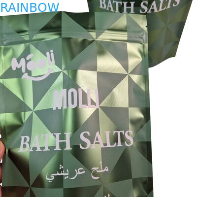 Bao bì nhựa đứng cho túi đựng tẩy tế bào chết, muối tắm, ngâm tự nhiên, túi Mylar có khóa kéo