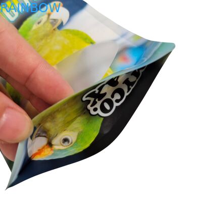Túi nhựa Mylar mặt trước trong suốt khóa kéo tự niêm phong, chịu nhiệt, chống ẩm, thiết kế riêng cho đường