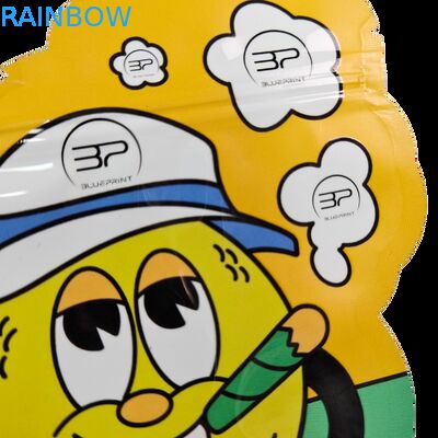 Túi nhựa đựng bánh quy hình dạng bất thường, có thể ăn được Cali 3.5g 7g Mylar Ziplock, mềm mại, chống mùi, có thể cắt khuôn