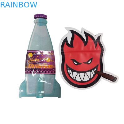 Bên trong Túi Mylar In Hình Thảo Mộc Thuốc Lá Thực Phẩm Ăn Được Kẹo Dẻo Đóng Gói Bánh Quy Túi Nhựa Đặc Biệt Hình Dạng Đặc Biệt Bóng Loáng Hàn Nhiệt