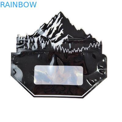 Bên trong Túi Mylar In Hình Thảo Mộc Thuốc Lá Thực Phẩm Ăn Được Kẹo Dẻo Đóng Gói Bánh Quy Túi Nhựa Đặc Biệt Hình Dạng Đặc Biệt Bóng Loáng Hàn Nhiệt
