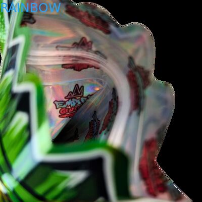 Bên trong Túi Mylar In Hình Thảo Mộc Thuốc Lá Thực Phẩm Ăn Được Kẹo Dẻo Đóng Gói Bánh Quy Túi Nhựa Đặc Biệt Hình Dạng Đặc Biệt Bóng Loáng Hàn Nhiệt