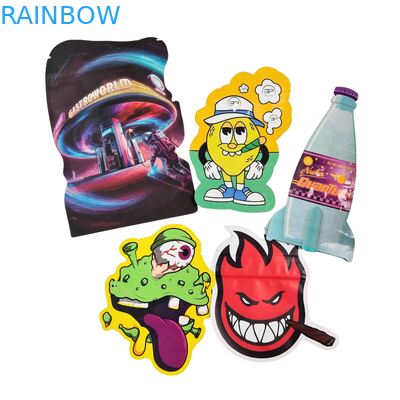 Die Cut 3.5g túi nhựa Glossy Zipper Mylar Cho Gummy Herb kẹo đóng gói mùi Proof bề mặt bóng