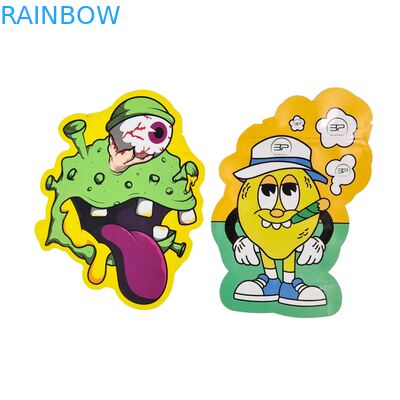 Túi Mylar hộp trưng bày 3.5g hình dạng tùy chỉnh Chống trẻ em Cảm ứng mềm Túi cắt khuôn cho 1g 3.5g 7g 14g 28g Nhựa ăn được