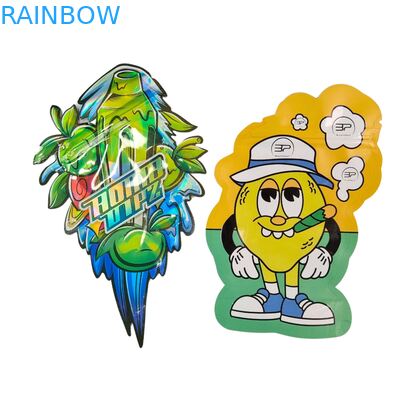 Túi Mylar hộp trưng bày 3.5g hình dạng tùy chỉnh Chống trẻ em Cảm ứng mềm Túi cắt khuôn cho 1g 3.5g 7g 14g 28g Nhựa ăn được