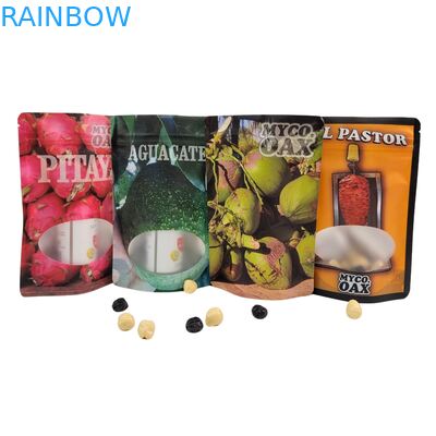 Bao bì túi đứng 3 mặt niêm phong phẳng có thể tái sử dụng Ziplock Cửa sổ Mylar Lá nhôm Túi nhựa có thể tái sử dụng