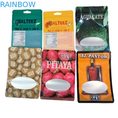 Bao bì túi đứng 3 mặt niêm phong phẳng có thể tái sử dụng Ziplock Cửa sổ Mylar Lá nhôm Túi nhựa có thể tái sử dụng