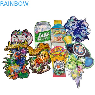 Túi Mylar Doypack Die Cut Cali 3.5g 7g 14g 28g Bánh Quy Đường Thực Phẩm Túi Khóa Kéo Chống Mùi Bóng/mờ