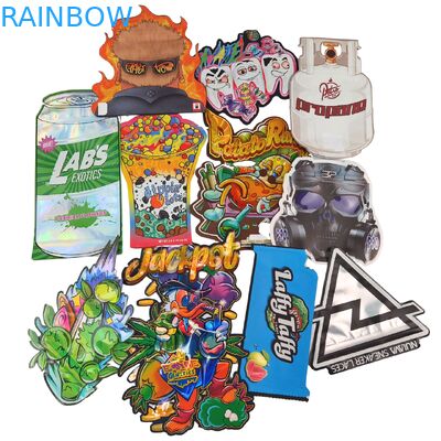 Túi Mylar Hình Holographic Khóa Kéo Niêm Phong Lại, Cắt Khuôn, Lá Nhôm, Hàn Nhiệt, Túi Đựng Hình Dạng Bất Quy Tắc Dùng Cho Kẹo Dẻo Nấm